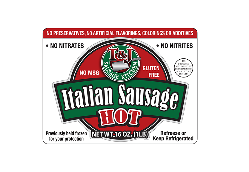 T & J Italian Sausage Hot (1 lb)