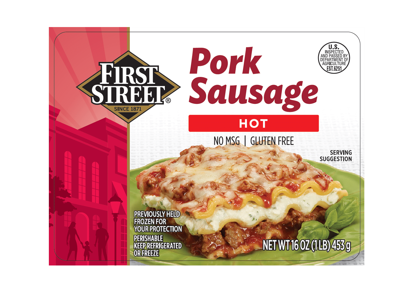 First Street Hot Sausage Pork
