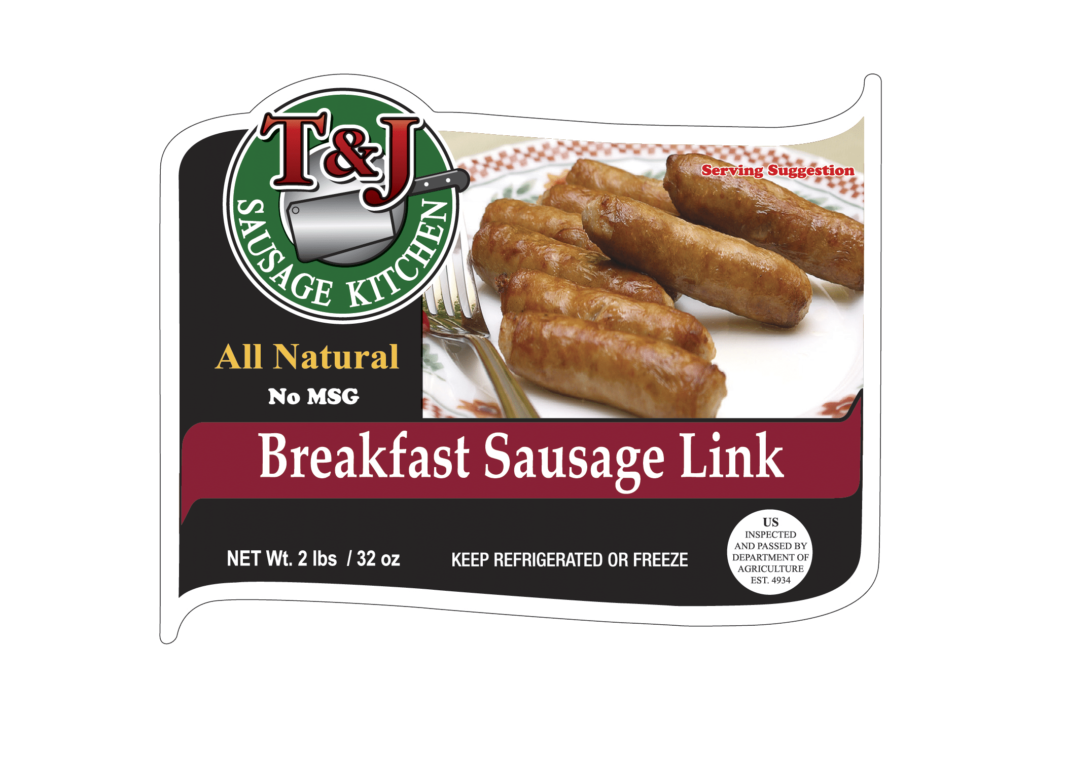 T & J Breakfast Sausage Link (2 lb)