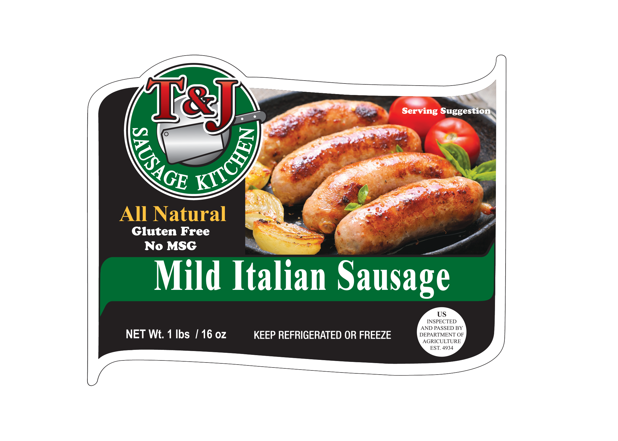 T & J Mild Italian Sausage (1 lb)