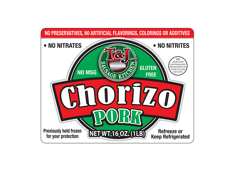 T & J Chorizo Pork (1 lb)
